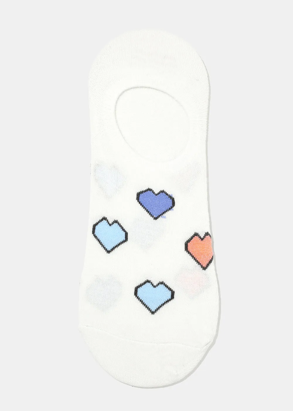 Heart Print No-Show Socks