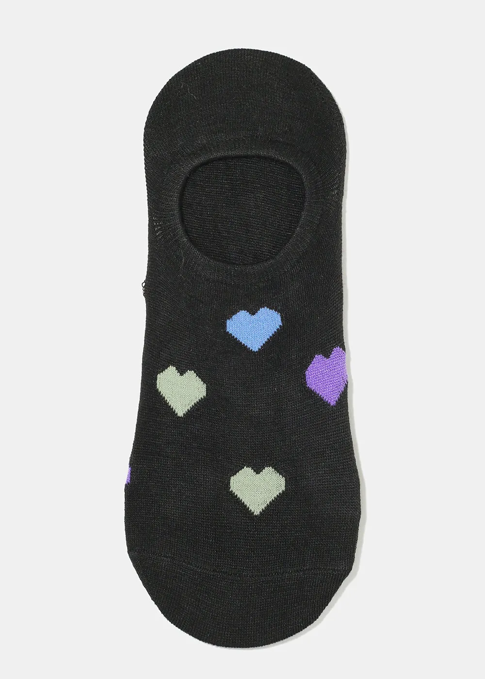 Heart Print No-Show Socks