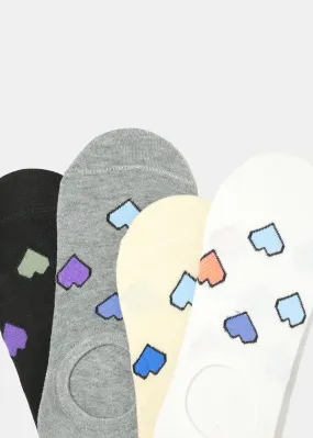 Heart Print No-Show Socks