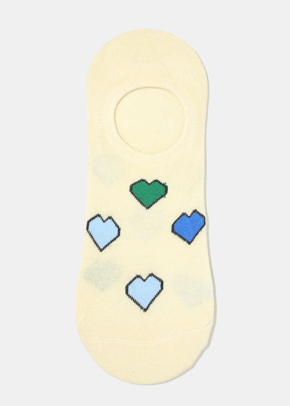 Heart Print No-Show Socks