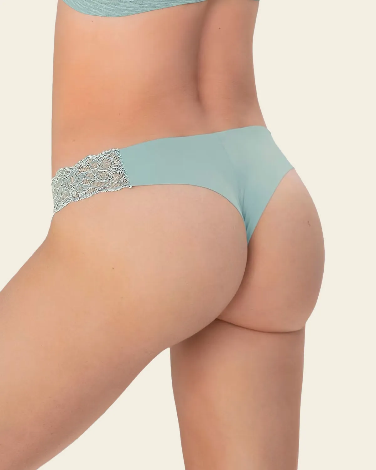 Lace Side Seamless Thong Panty