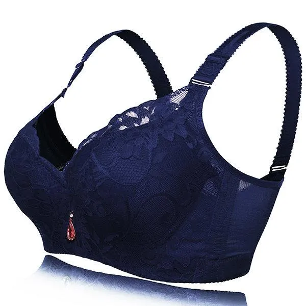 Lace-Trim Printed Adjustable Bras