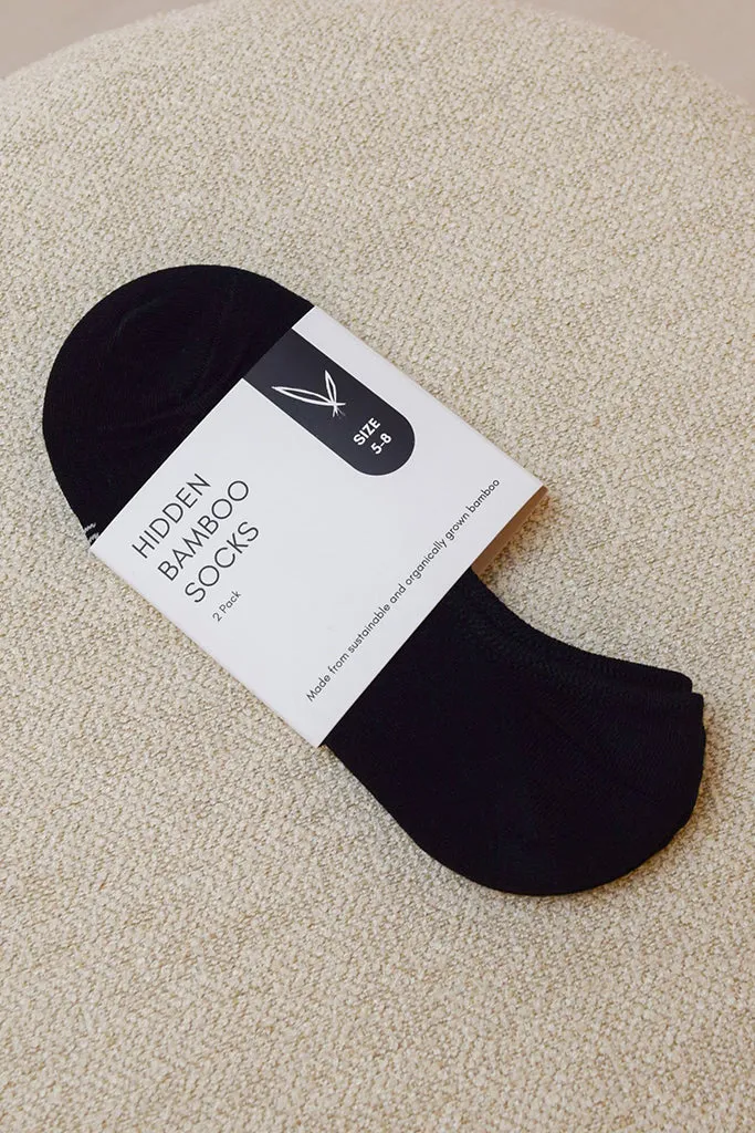 Men's Hidden Bamboo Socks 2 Pack - Black