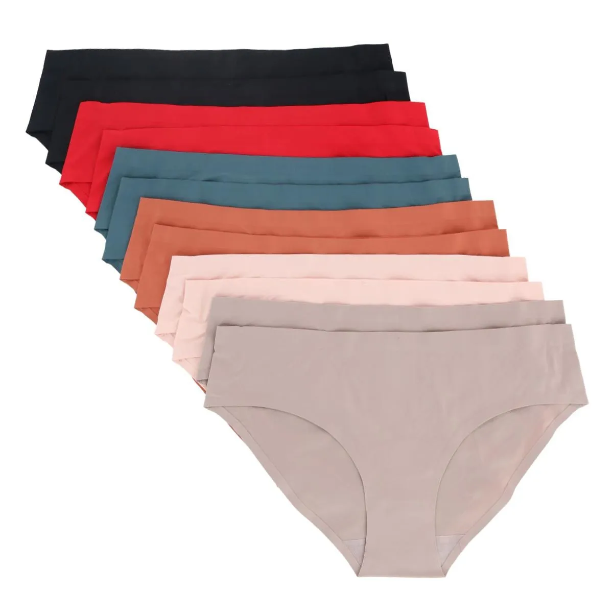 Mopas Women's No Show Bikini Panty Assorted (12 Pack)