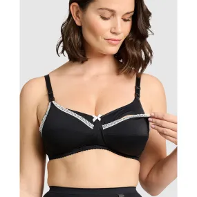 New Caresse Soft Microfibre Wireless Nursing Bra-Black