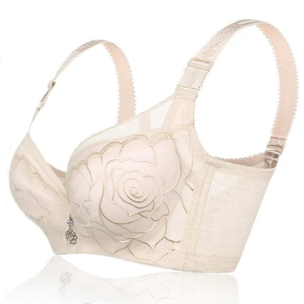 Push Up Breathable Mesh Embroidered Sexy Bras