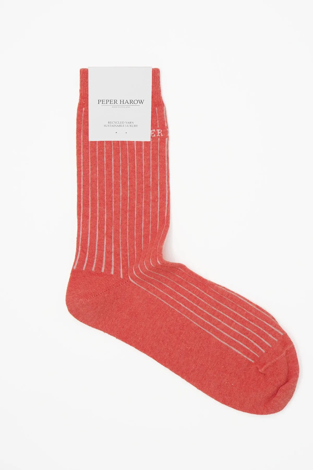 Recycled Ribbed Women's Socks - Coral