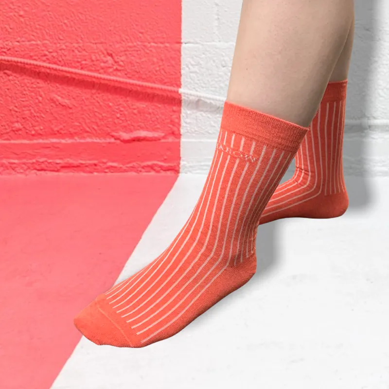 Recycled Ribbed Women's Socks - Coral