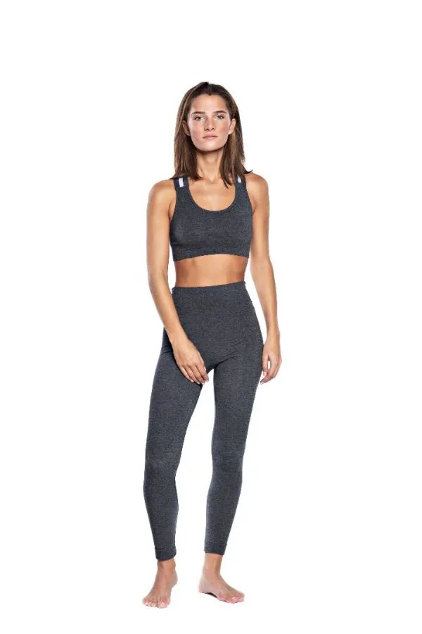 RUN & RELAX // WIDE ELASTIC BRA - DARK GREY MELANGE