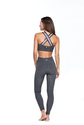 RUN & RELAX // WIDE ELASTIC BRA - DARK GREY MELANGE