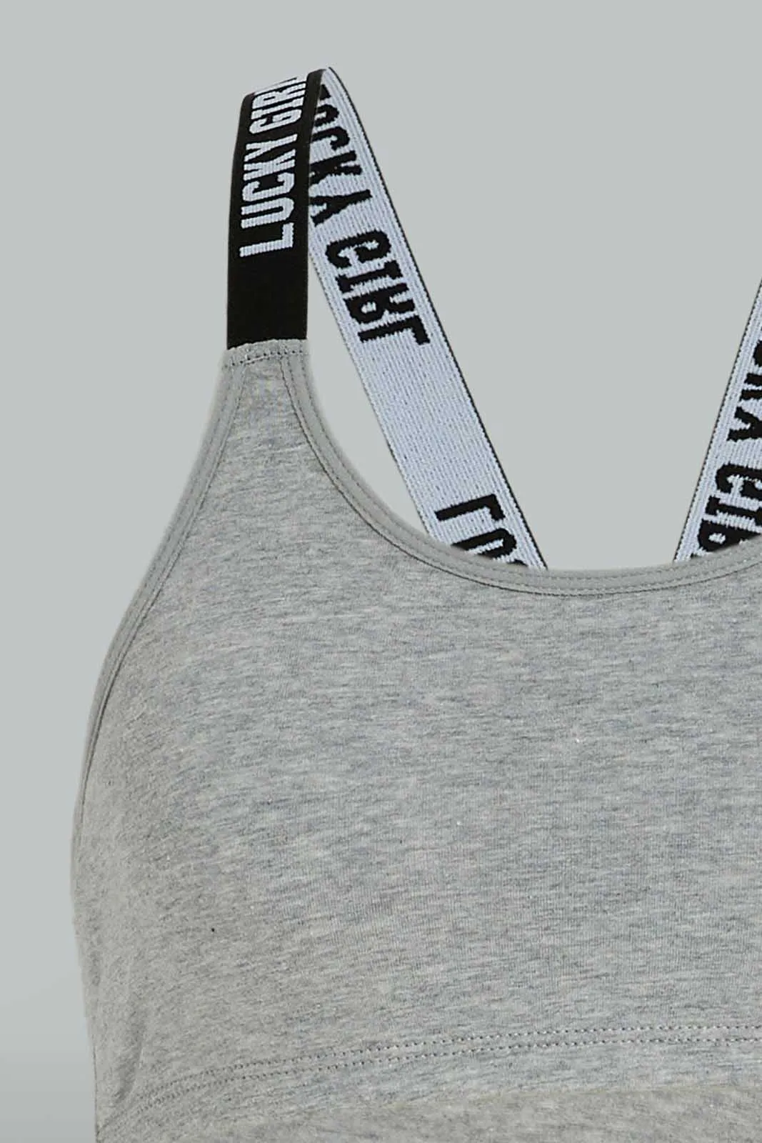 Senior Girls Blue And Grey Padded Bra (2 Piece)