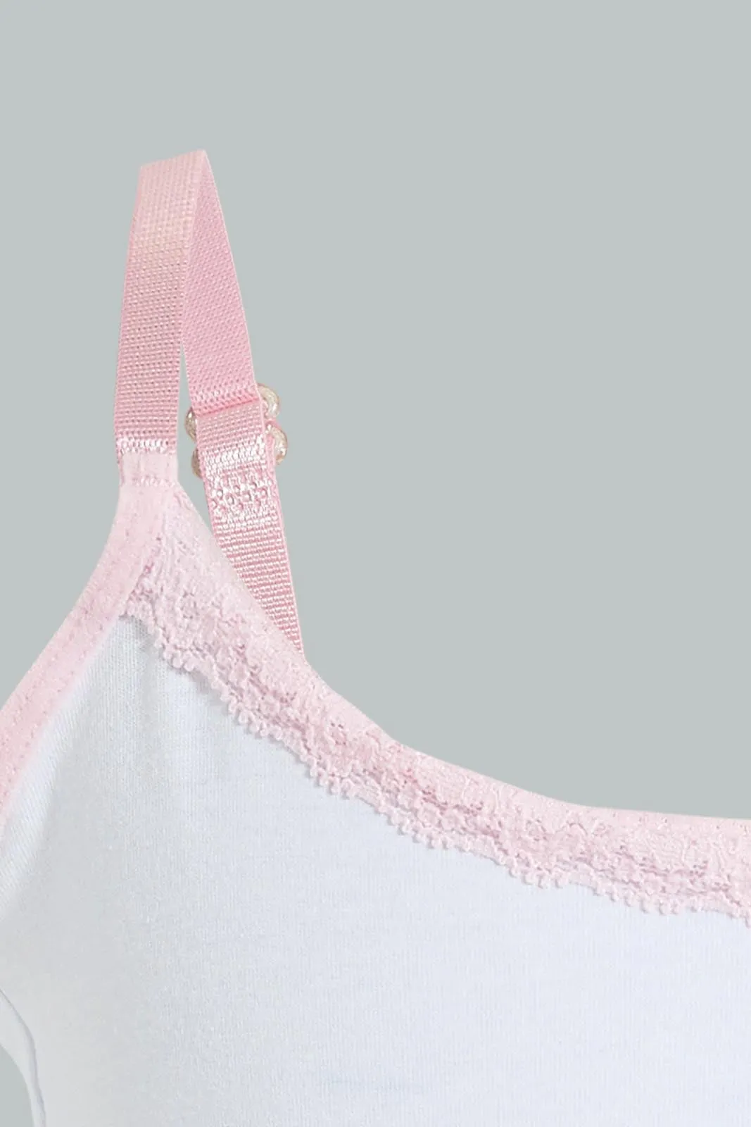 Senior Girls White And Pink Comfort Bra (Pack of 2)