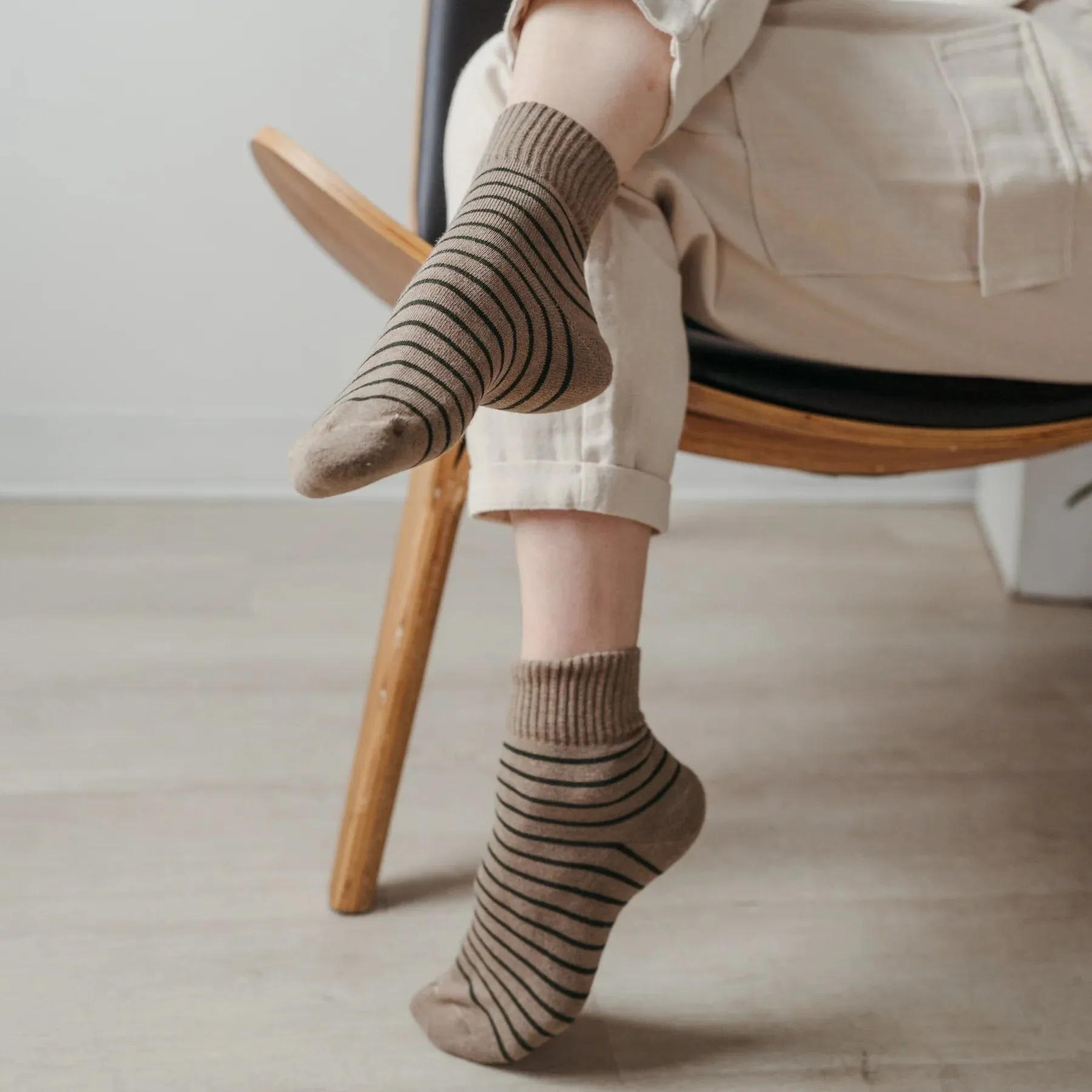 Striped-Solid Pima Socks - Pack of 2