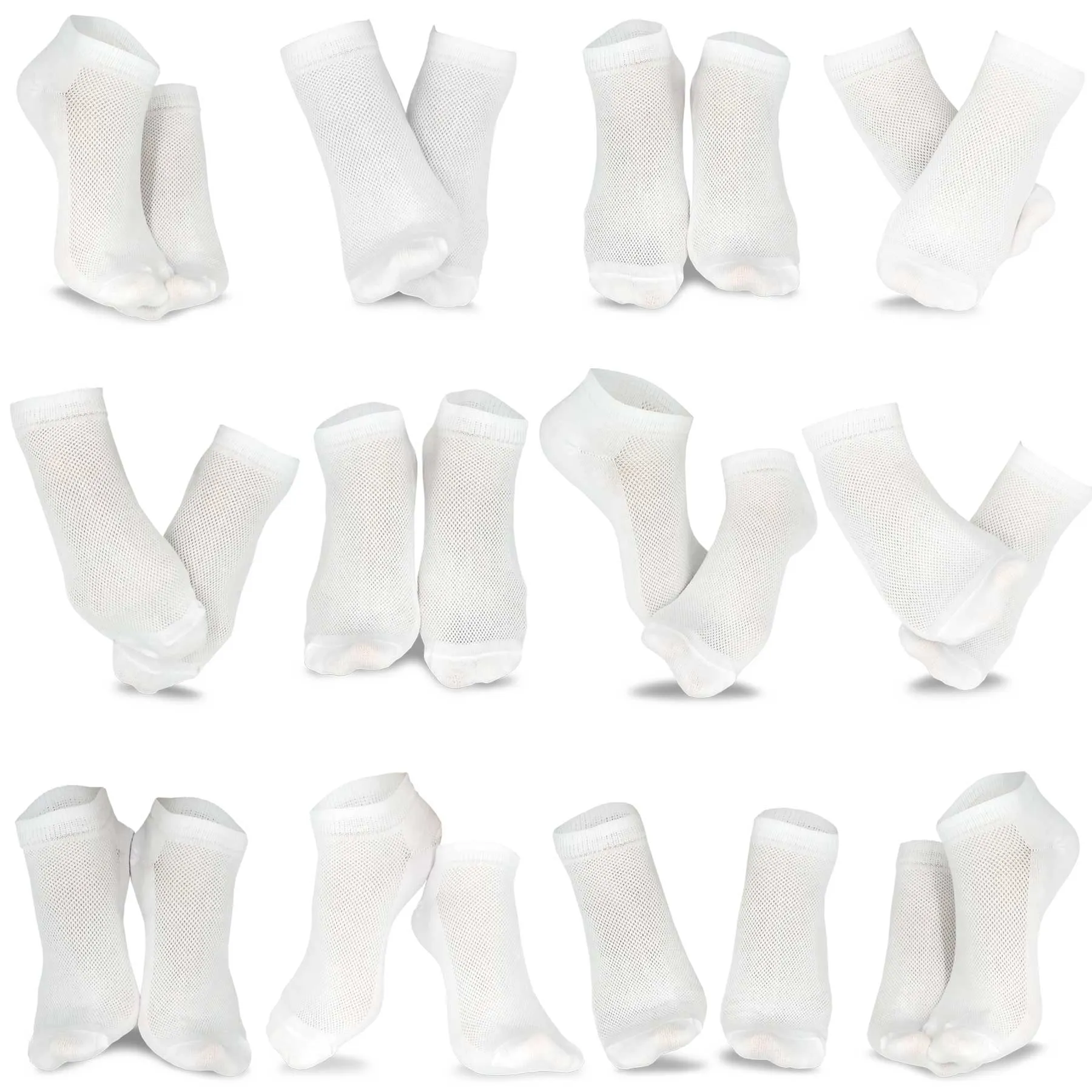 TeeHee Socks Women's Casual Polyester No Show White 12-Pack (10051)