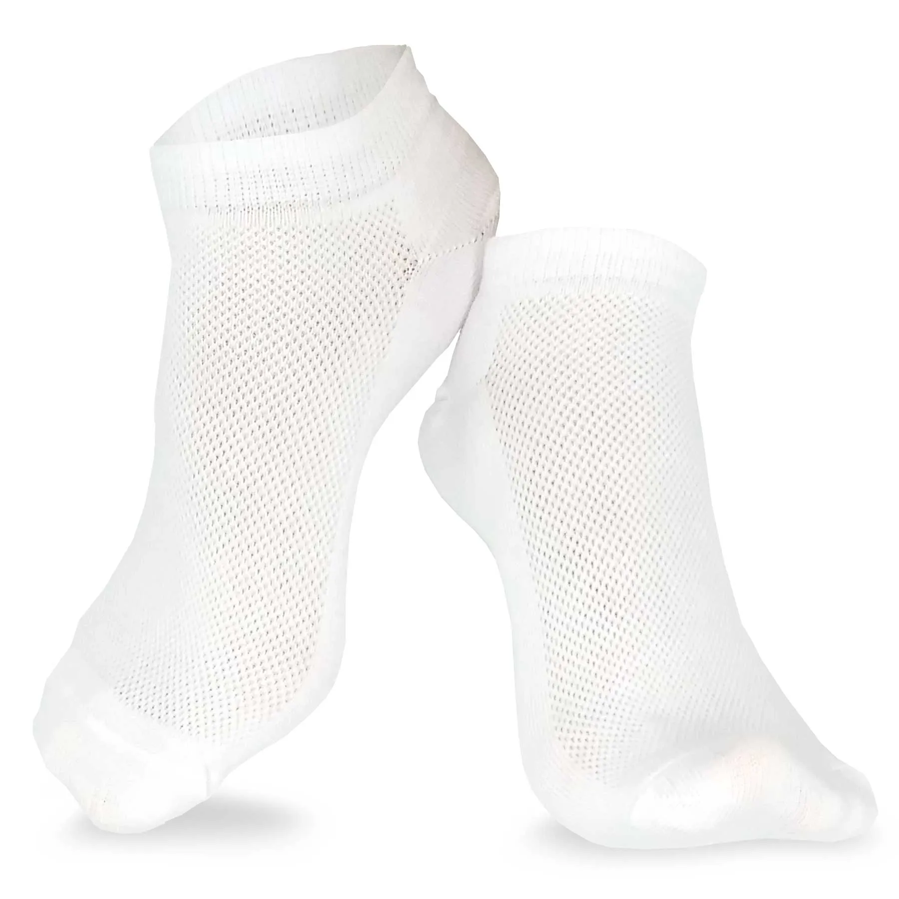 TeeHee Socks Women's Casual Polyester No Show White 12-Pack (10051)