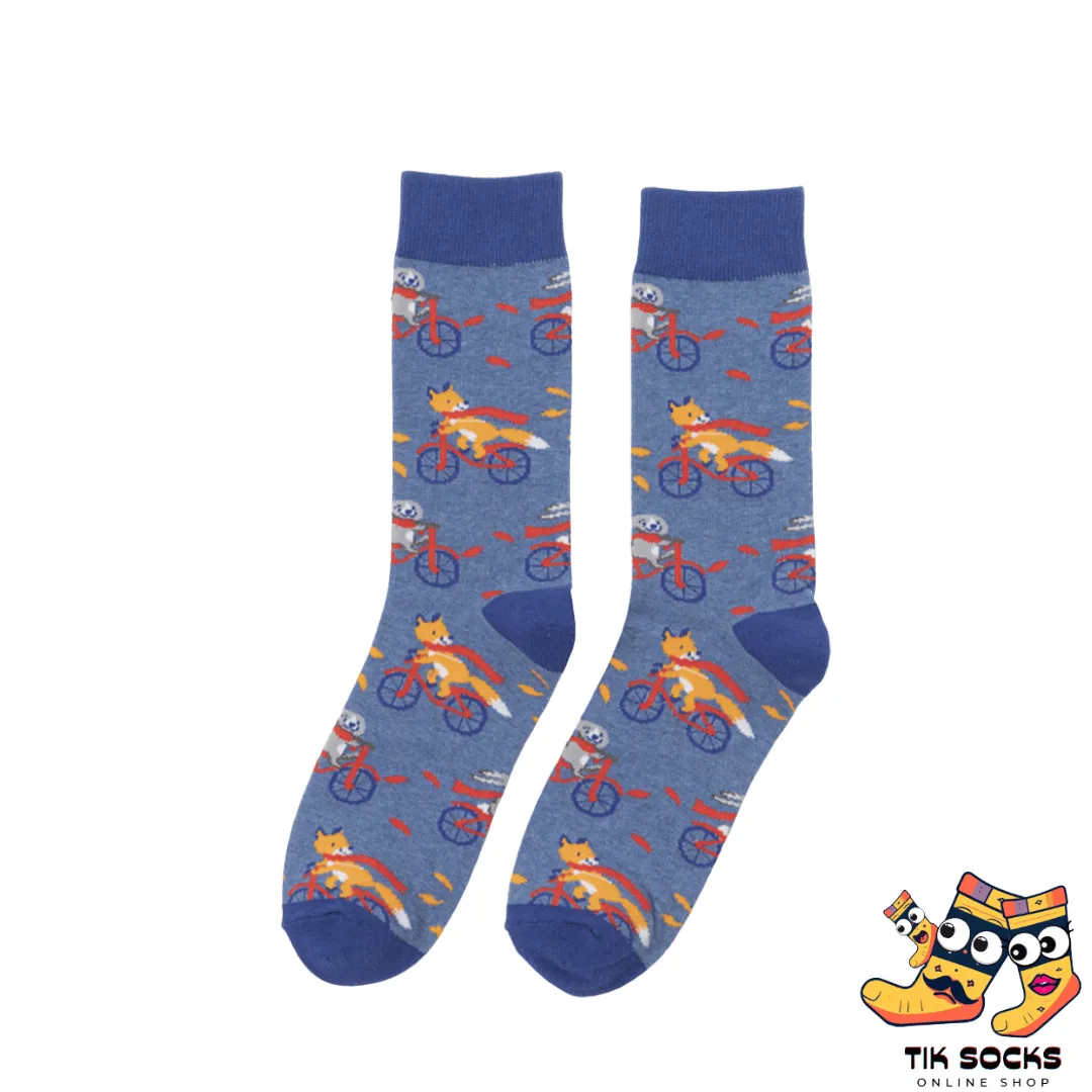 TikSocks|Fun Socks-Blue Fox Socks