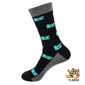 TikSocks|Fun Socks-Crocodile Black Socks