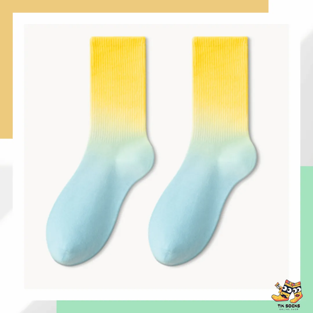 TikSocks|Fun Socks-Ombre Socks blue yellow