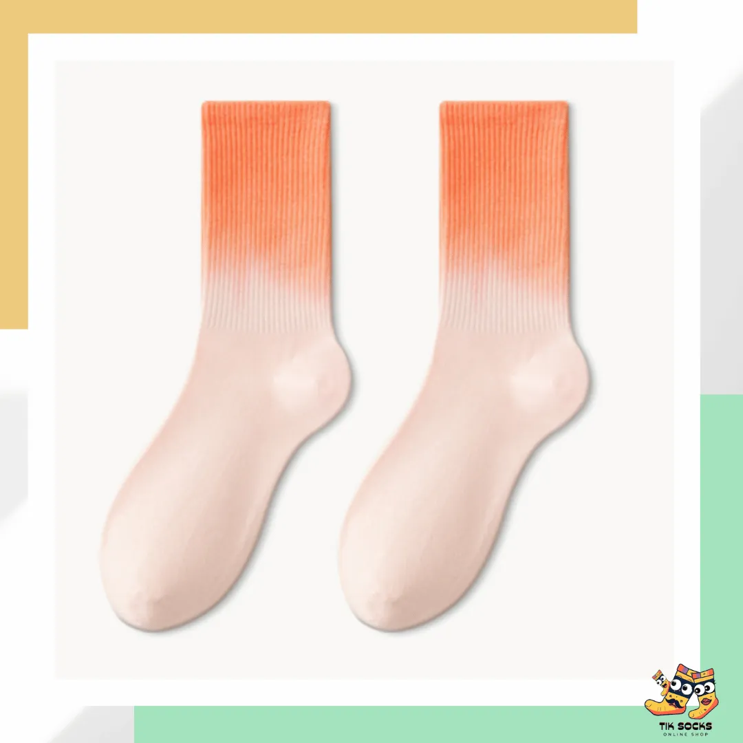 TikSocks|Fun Socks-Ombre Socks orange-pink