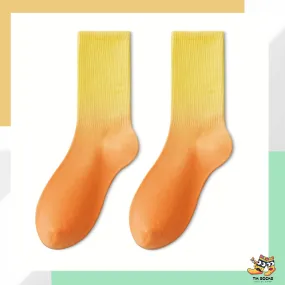 TikSocks|Fun Socks-Ombre Socks yellow orange