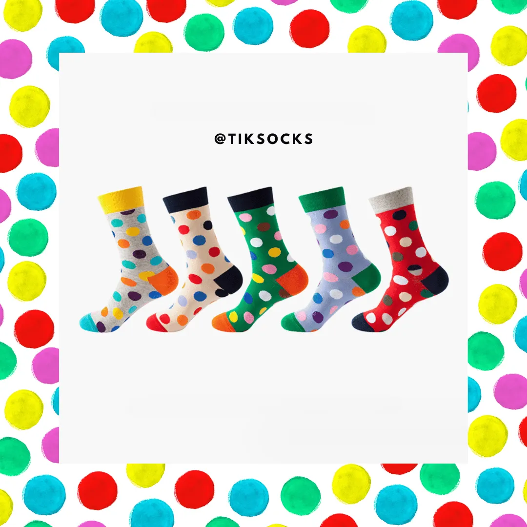 TikSocks|Fun Socks-Polka Dot Socks-Green