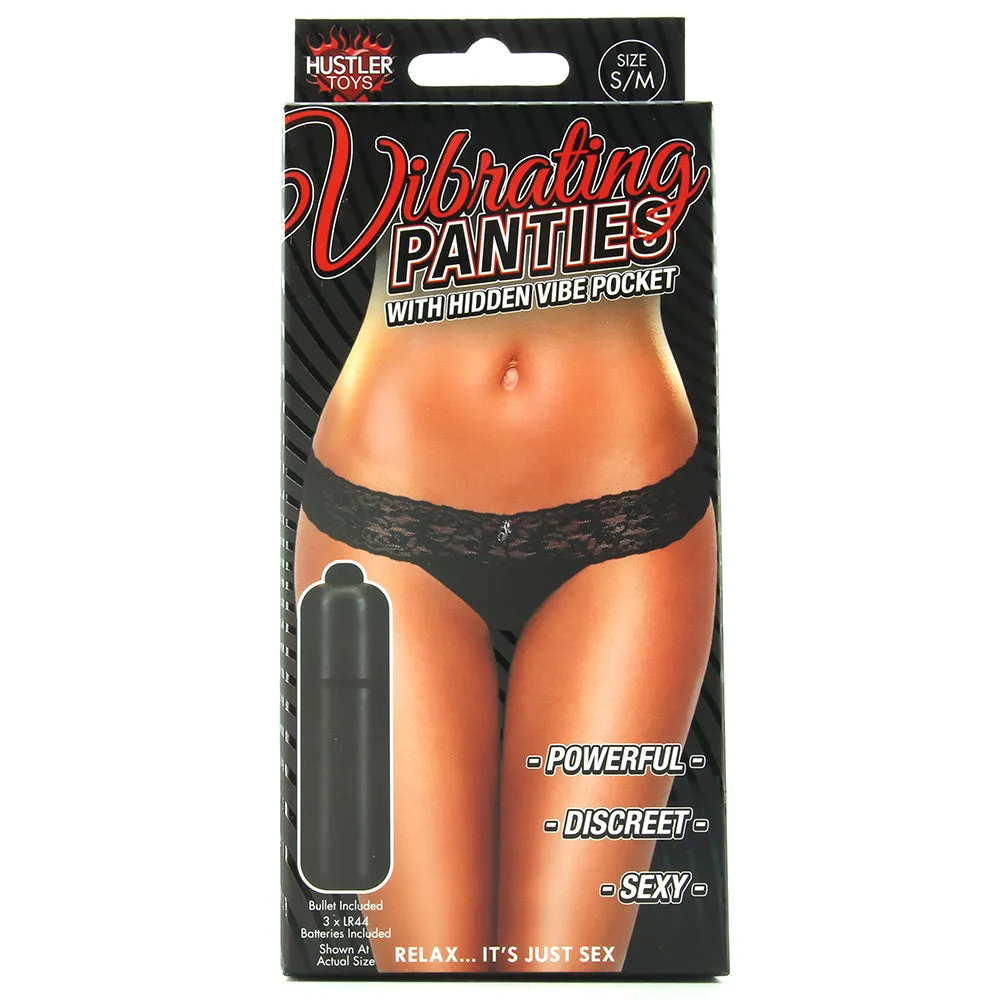 Vibrating Panties with Hidden Vibe Pocket Black /M