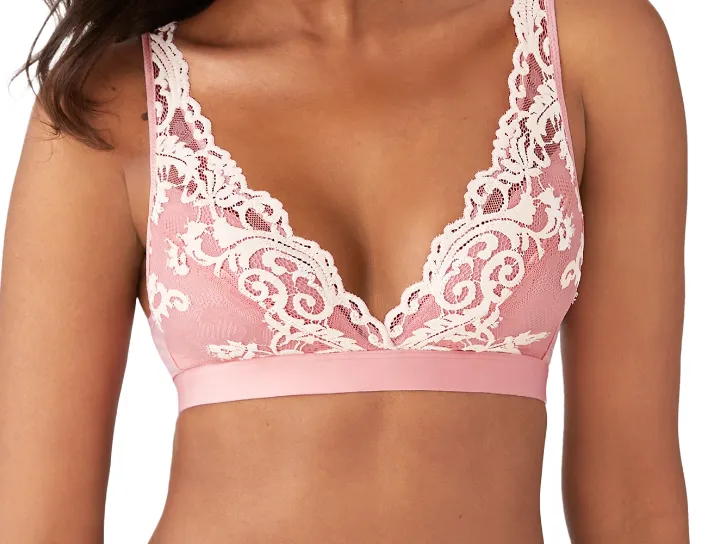 Wacoal Instant Icon Wirefree Lace Bralette - Rose Pink