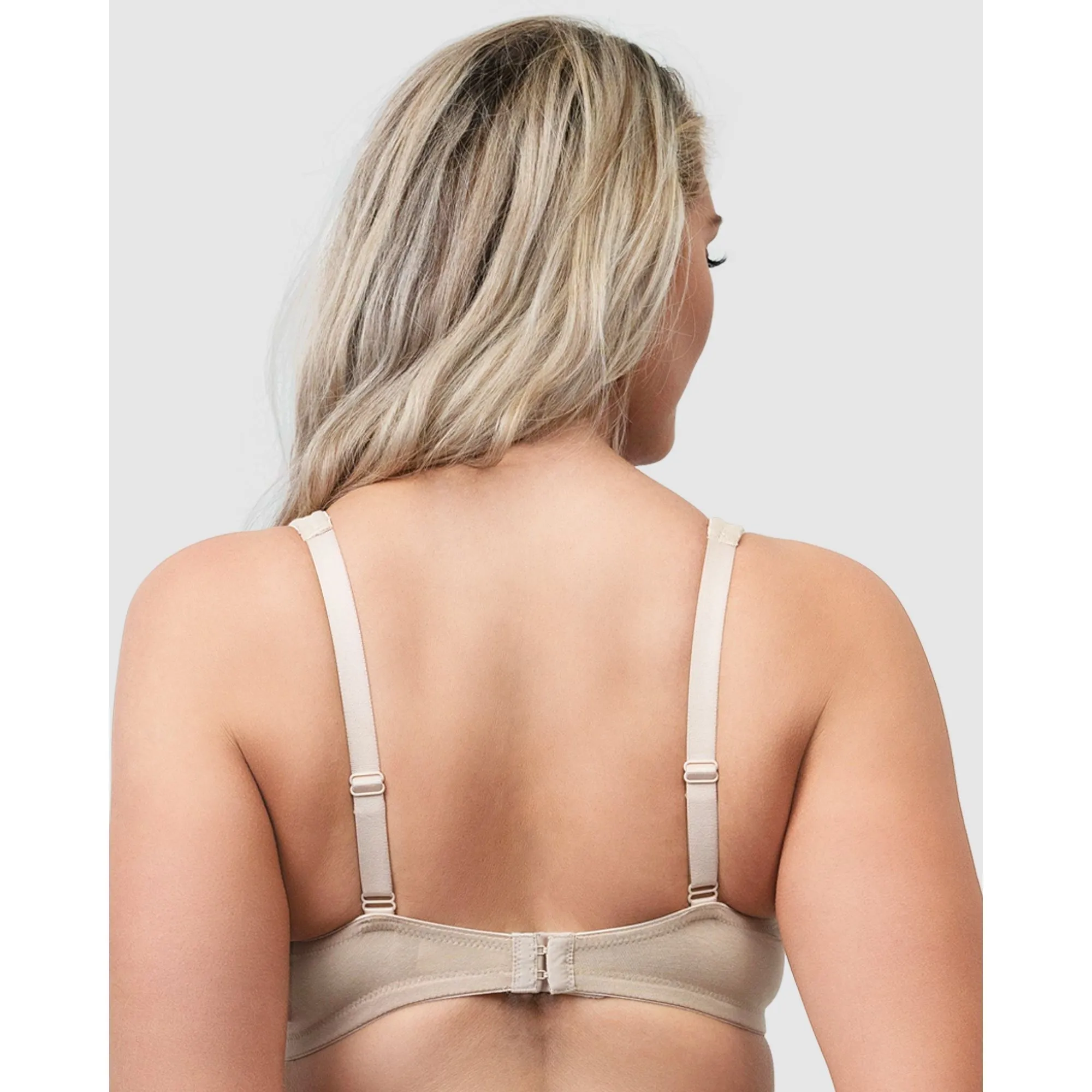 Wide Strap Wirefree Plus Size Organic Cotton Bra