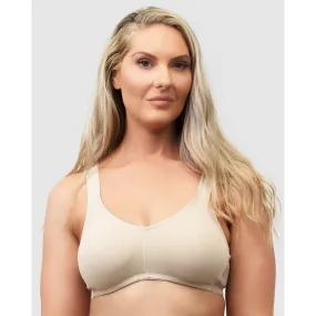 Wide Strap Wirefree Plus Size Organic Cotton Bra