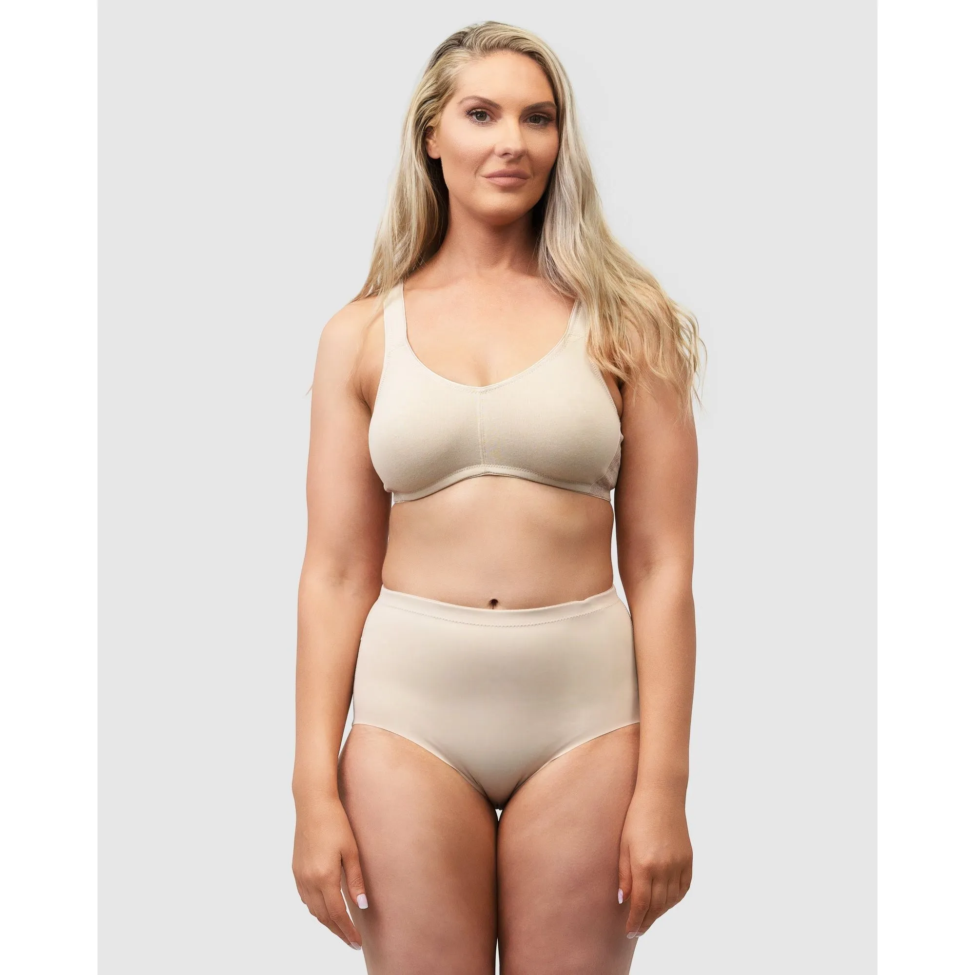 Wide Strap Wirefree Plus Size Organic Cotton Bra