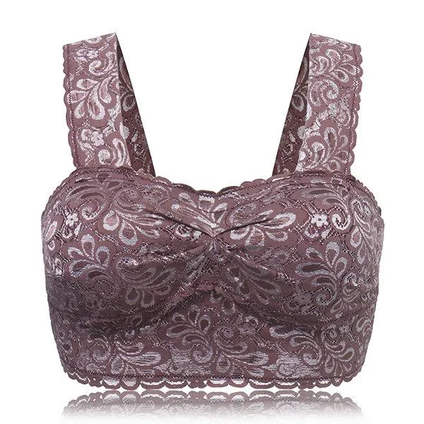 Wireless Soft Lace Printed  Yoga Bras