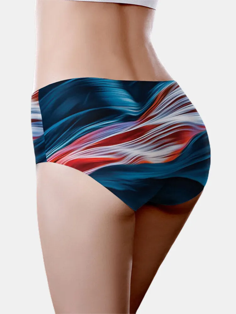 Women Design Print Full Hip Ice Silk Seamless Panties