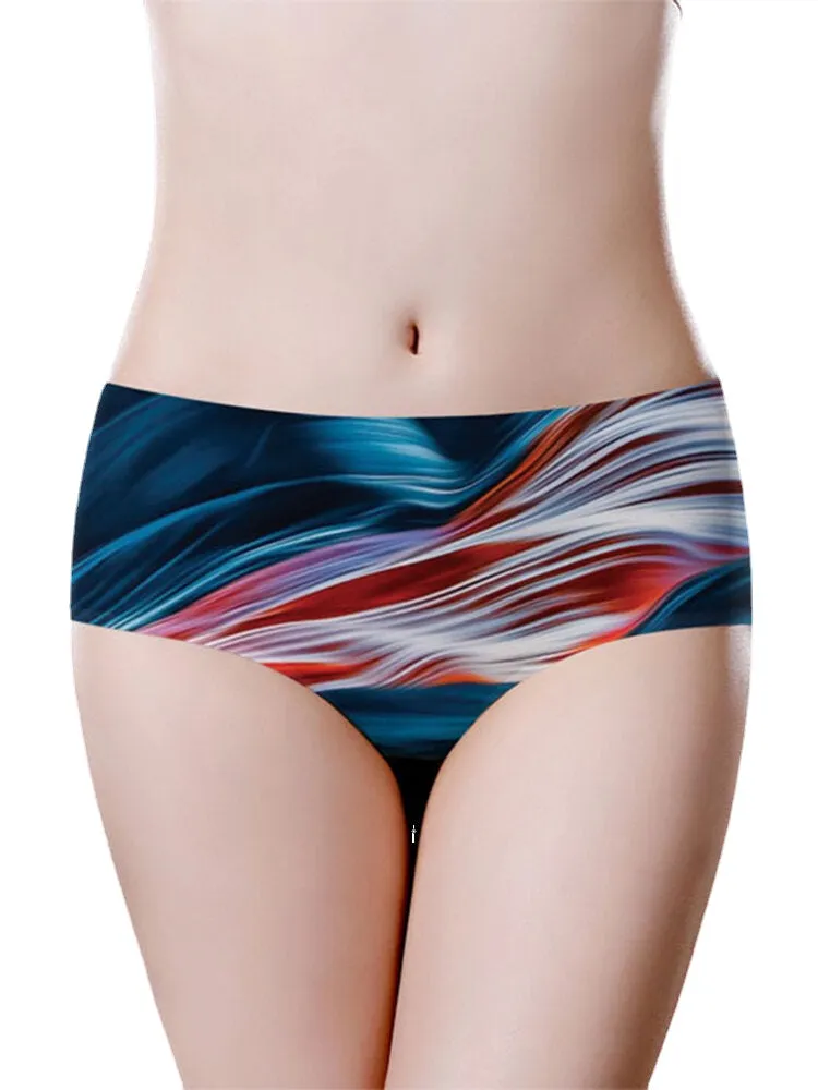 Women Design Print Full Hip Ice Silk Seamless Panties