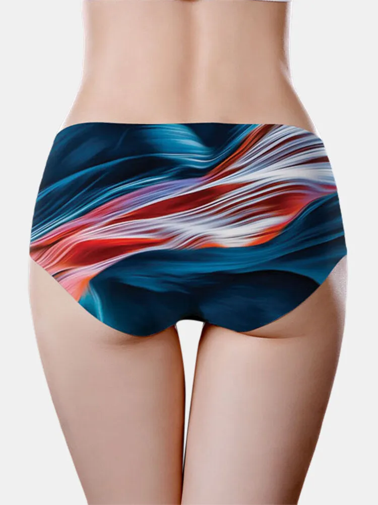 Women Design Print Full Hip Ice Silk Seamless Panties