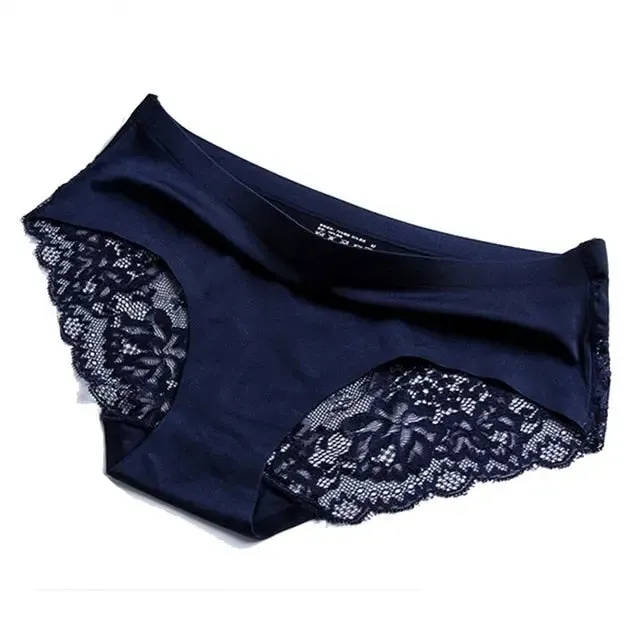 Women's Lace Panties Seamless  Nylon Silk for Girls Ladies Bikini Cotton