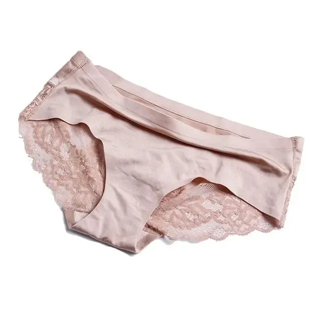 Women's Lace Panties Seamless  Nylon Silk for Girls Ladies Bikini Cotton