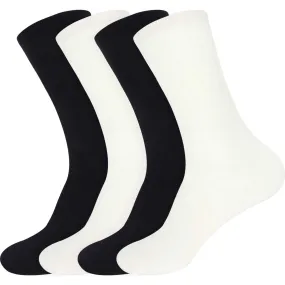 Women's Rayon from Bamboo Fiber Thin with Thick Sole Socks - 4 Pair